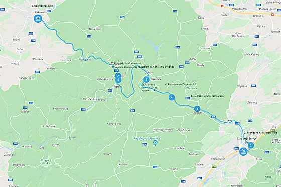 Mapa vletu romantickou loklkou kolem Kivokltu