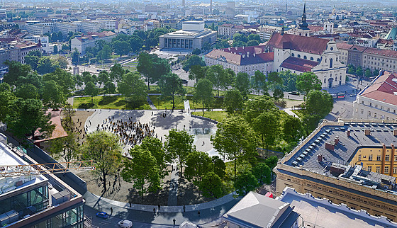 Dominantou Moravského náměstí po rekonstrukci bude centrální plocha sloužící ke...