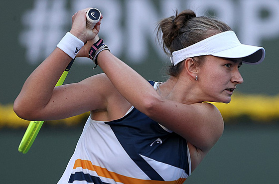 Barbora Krejčíková v osmifinále na turnaji v Indian Wells