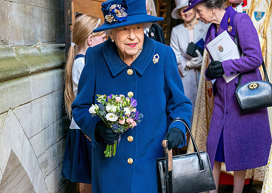 Královna Alžběta II. ve Westminsterském opatství (Londýn, 12. října 2021)