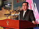 Severokorejský vdce Kim ong-un na obranné konferenci v Pchjongjangu (12....