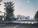 Vizualizace dopravního terminálu v Úvalech