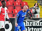 Liberecký Miroslav Stoch se omlouvá fanoukm Slavie, které dal v Edenu gól.