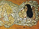Egon Schiele: Leící ena (z výstavy Klimt/Schiele/Kokoschka a eny, Víde,...