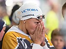Plavkyn Barbora Seemanová pi eském poháru v plavání Plzeské sprinty.
