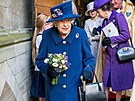 Královna Albta II. ve Westminsterském opatství (Londýn, 12. íjna 2021)