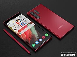 Koncept smartphonu Samsung Galaxy S22 Ultra