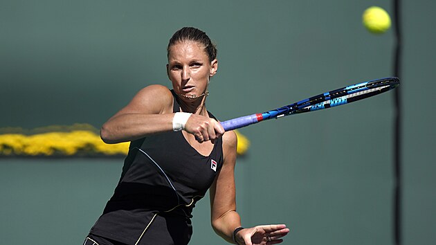 Karolna Plkov na turnaji v Indian Wells.