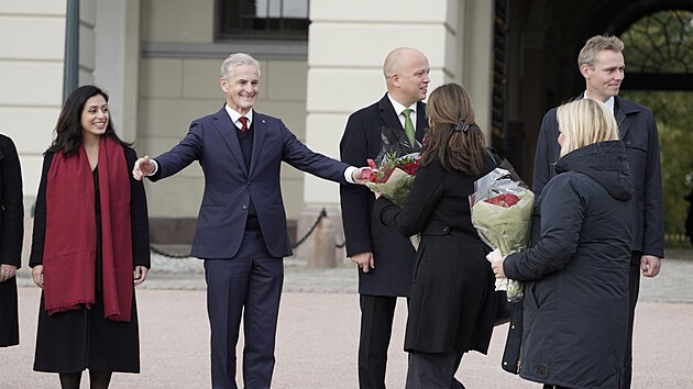 Nov norsk socilndemokratick premir Jonas Gahr Stre pedstavil svou vldu. (14. jna 2021)