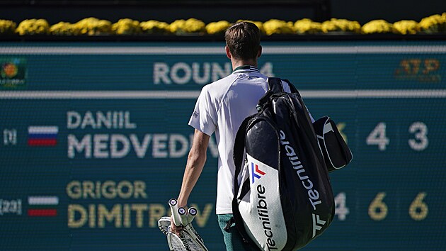 Daniil Medvedev po porce v osmifinle turnaje v Indian Wells.