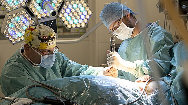Lékaři pražského IKEM transplantují jednomu z pacientů ledvinu, která doputovala z Izraele, ve výřezu boxy s orgány.