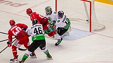 Utkání 15. kola hokejové extraligy: HC Ocelái Tinec - BK Mladá Boleslav....