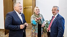 Poslanci ODS Ivan Adamec, Marek Benda a Jana Černochová  (12. října 2021)