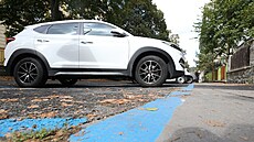 Modrá parkovací zóna v Ústí nad Labem - Klíe.