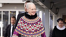 Dánská královna Margrethe II. na návštěvě Grónska (Nuuk, 10. října 2021)