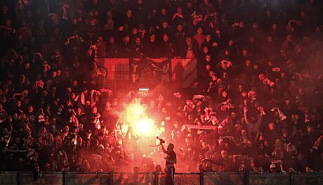 Fanouci Feyenoordu v prbhu utkání s Unionem Berlín.