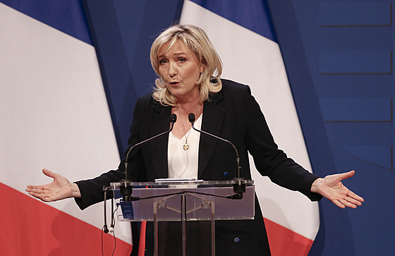 Marine Le Penová v Budapeti (26. íjna 2021)