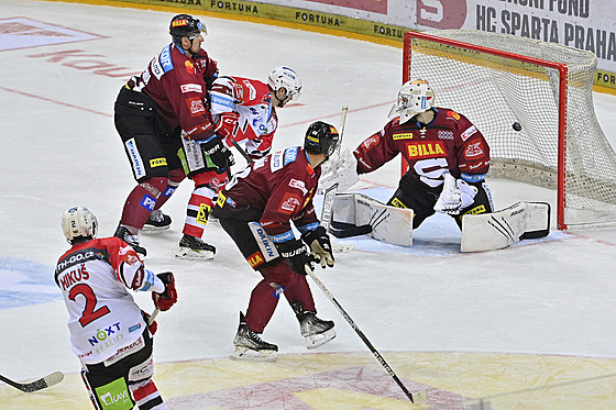 Utkání 18. kola hokejové extraligy: HC Sparta Praha - HC Dynamo Pardubice....