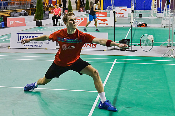 Jan Louda v semifinálovém utkání Czech Badminton Open proti indickému hrái...