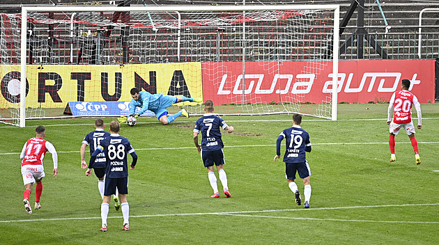 Pardubice - Zlín 0:0, sedmý zápas bez výhry, Cadu nedal penaltu