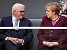 Bývalá kancléka Angela Merkelová a prezident Frank-Walter Steinmeier (26....