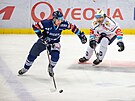 Utkání 16. kola hokejové extraligy: HC Vítkovice Ridera - Rytíi Kladno. Zleva...