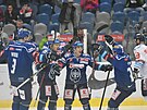 Hokejová extraliga, 19. kolo, Kladno - Liberec. Hrái Kladna se radují z gólu.