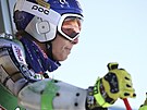 Ester Ledecká se soustedí na startu obího slalomu v Söldenu.