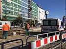 Oprava tramvajovch kolej ped brnnskm hlavnm ndram komplikuje orientaci...