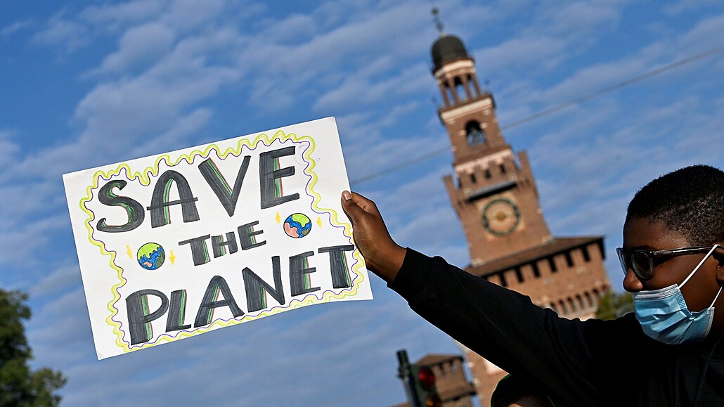Klimatická demonstrace v Milán (1. íjna 2021)