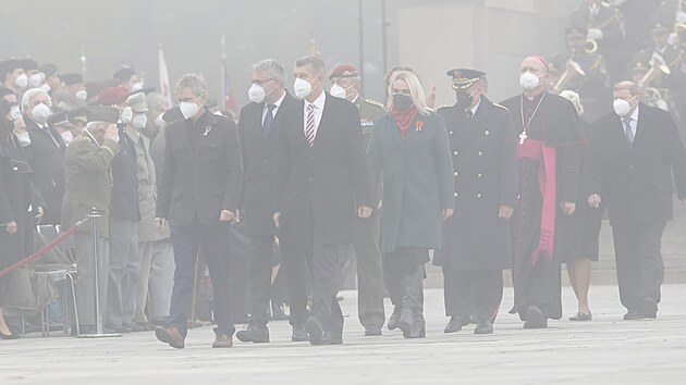Na Vítkově se po roční pauze způsobené pandemií koronaviru opět za účasti například premiéra Andreje Babiše nebo předsedy Senátu Miloše Vystrčila uskutečnilo pietní setkání. (28. říjen 2021)