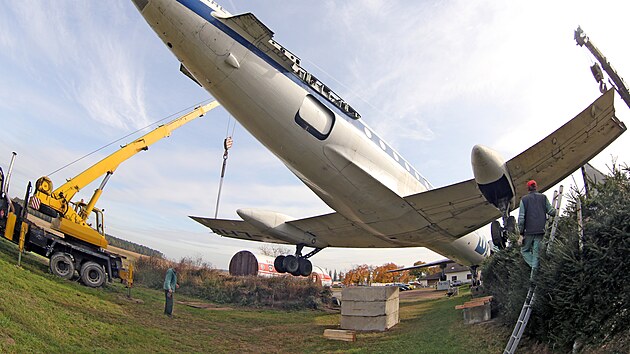 Sthovn dopravnho letounu Tupolev TU 134 v leteckm muzeu u Zrue na Plzesku. (19. 10. 2021)