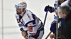 Utkání 17. kola hokejové extraligy: PSG Berani Zlín - HC Kometa Brno. Zraněný...