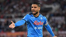 Lorenzo Insigne z Neapole bhem utkání proti AS ím