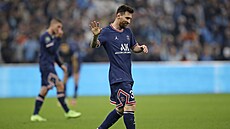 Lionel Messi z PSG bhem utkání proti Marseille.