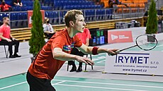 Jan Louda v semifinálovém utkání Czech Badminton Open proti indickému hrái...