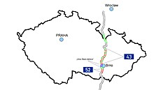 Historická trasa Hitlerovy dálnice, jíž se plánovaná trasa D43 nejvíce blíží.