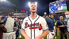 Will Smith z Atlanta Braves se raduje z postupu do Svtové série.