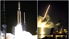 Start rakety Titan IV se sondou Cassini z rampy SLC-40 v říjnu 1997.