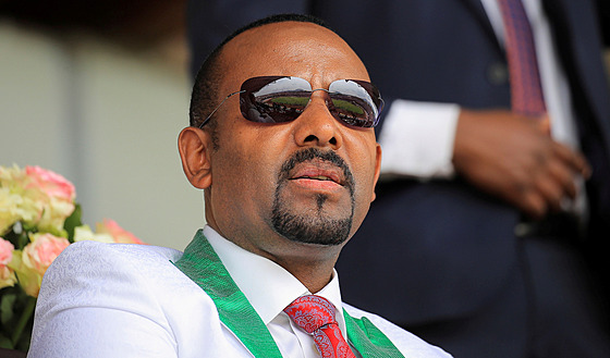 Etiopský premiér Abiy Ahmed během předvolební kampaně (21. června 2021)