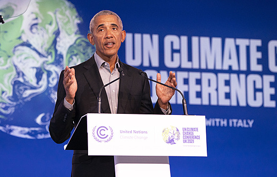 Americký exprezident Barack Obama na klimatickém summitu COP26 v Glasgow (8....