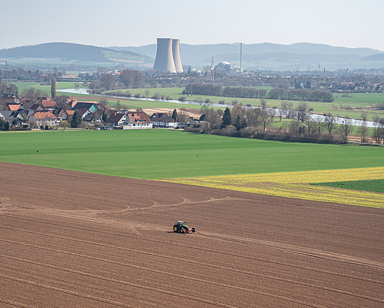 Jaderná elektrárna Grohnde v Dolním Sasku (15. dubna 2021)