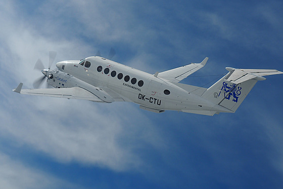Zkuební letoun Beechcraft King Air 350 s motorem GE Catalyst.