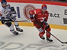 Hokejová extraliga, 23. kolo, Tinec - Vítkovice. Petr Vrána z Tince (vpravo)...