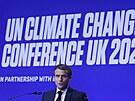 Francouzský prezident Emanuel Maron se zúastnil klimatické konference COP 26...