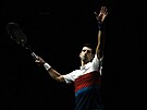 Novak Djokovic ped semifinálovým zápasem turnaje Masters v Paíi proti...