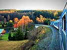 Spný vlak 1404 Jeseník  Zábeh na Morav. Vyfoceno 6.11.2021 v posledním...