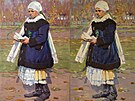 Vpravo Joa Uprka, ena v koichu; 1899? (Zpadoesk galerie v Plzni) a vlevo...