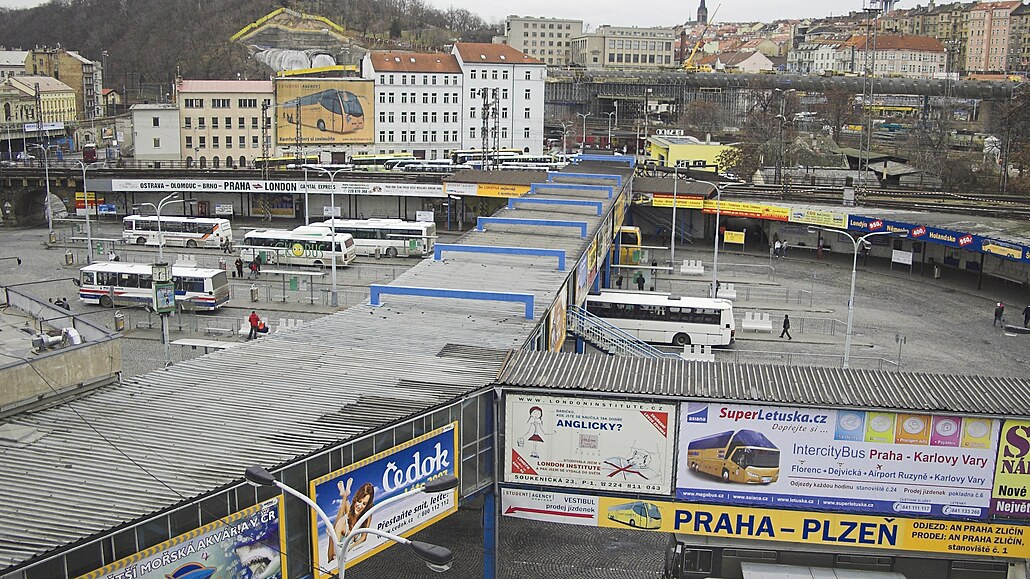 Autobusové nádraží na pražské Florenci před rekonstrukcí