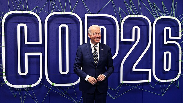 Ve skotskm Glasgow se kon klimatick konference COP 26. Na snmku je americk prezident Joe Biden. (1. listopadu 2021)